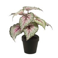 荷蘭Emerald人造植物 秋海棠葉盆栽-灰粉色 (26cm)