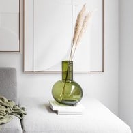 荷蘭HkLiving 碧玉綠口吹玻璃花器