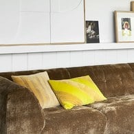 荷蘭HkLiving 羅馬黃綠條紋天鵝絨抱枕 (40x60公分)