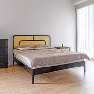 夏馬Shiamal Home 藤編床架 (雙人、黑色)