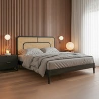 夏馬Shiamal Home 藤編床架 (雙人、黑色)