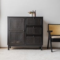 夏馬Shiamal Home 藤編收納櫃(黑色)