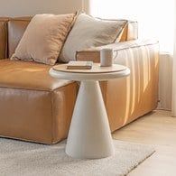 丹麥Tolv RAMEL沙漏茶几 (白水磨石、高48.5公分)