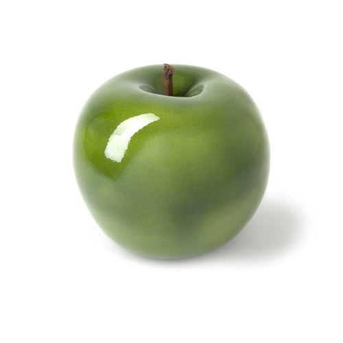 德國BULL＆STEIN 鮮綠色陶瓷釉光蘋果雕塑 (室內、直徑20公分)