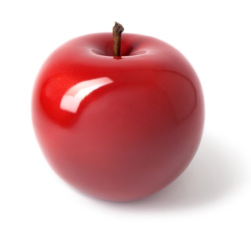 德國BULL＆STEIN 鮮紅色陶瓷釉光蘋果雕塑 (室內、直徑5.5公分)
