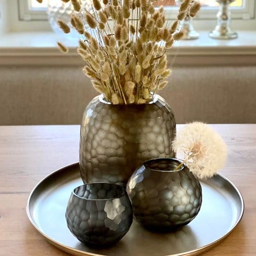 德國Guaxs玻璃花器 SOMBA系列 (煙燻灰、高12公分)