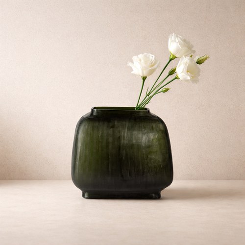 德國Guaxs玻璃花器 MYTHOS系列 (黑鐵灰、高22公分)