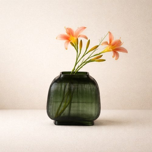 德國Guaxs玻璃花器 MYTHOS系列 (黑鐵灰、高14公分)