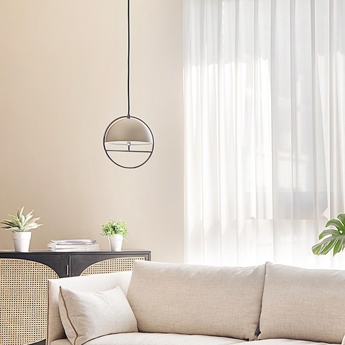 HUAN L 圜|吊燈 (燕麥奶/鉻)