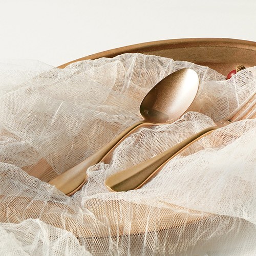 日本Aoyoshi 法式午後湯匙 (玫瑰金、18.5公分)