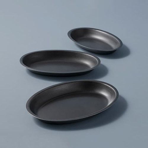 日本Aoyoshi 燭光之夜橢圓深盤 (黑、23.2公分)