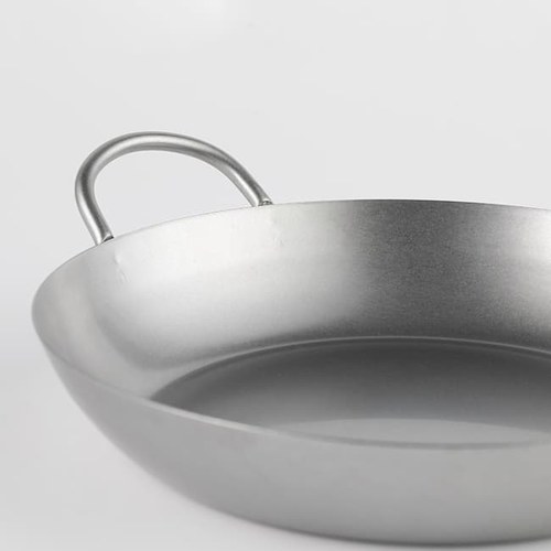 日本Aoyoshi 廚神料理雙耳平底鍋 (銀、32公分)