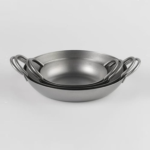 日本Aoyoshi 廚神料理雙耳平底鍋 (銀、32公分)