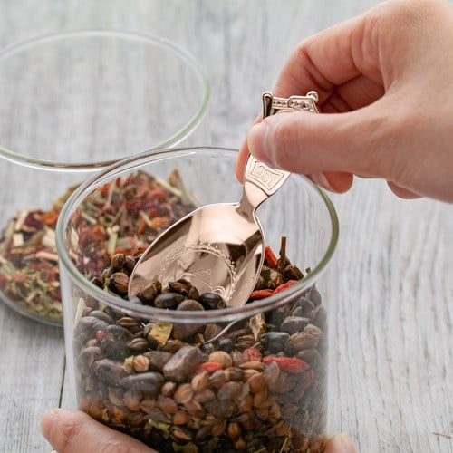 日本Aoyoshi 優雅午後茶葉勺 (玫瑰金、長柄茶壺)