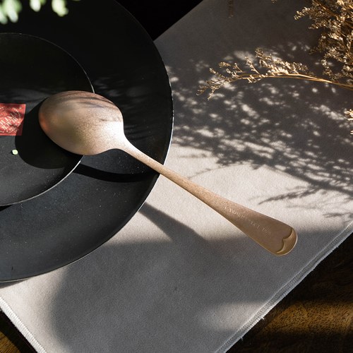 日本Aoyoshi 老英格蘭式湯匙 (玫瑰金、18.5公分)