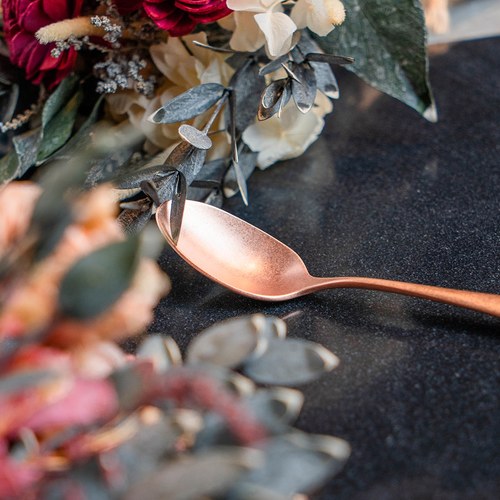 日本Aoyoshi 老英格蘭式湯匙 (玫瑰金、11.8公分)