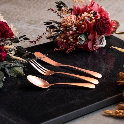 日本Aoyoshi 老英格蘭式湯匙 (玫瑰金、11.8公分)