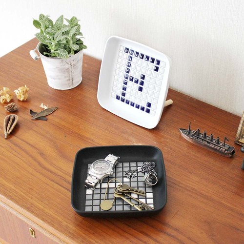 日本 八幡化成 馬賽克自由拼裝飾品盤 (黑色)