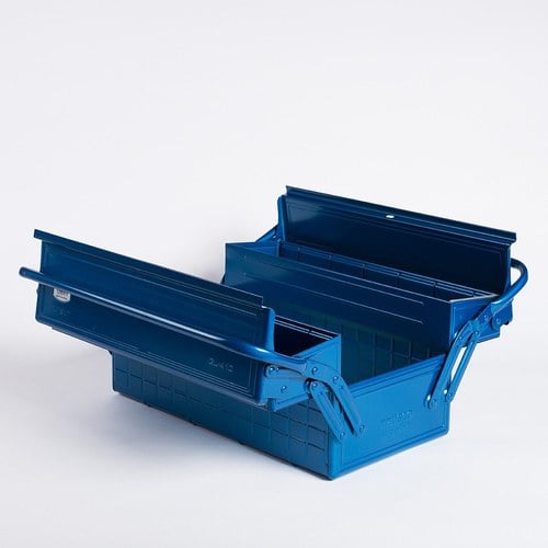 日本TRUSCO 野餐型雙門工具箱 (藍、41.7公分)