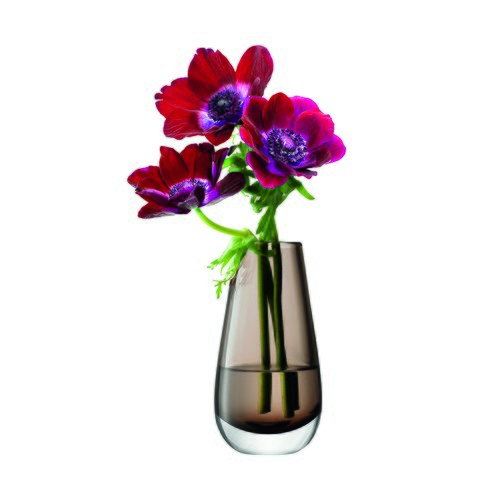 英國LSA 艷彩透底玻璃花器 茶棕