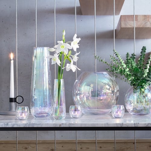 英國LSA 貝殼絢彩水滴弧底花器