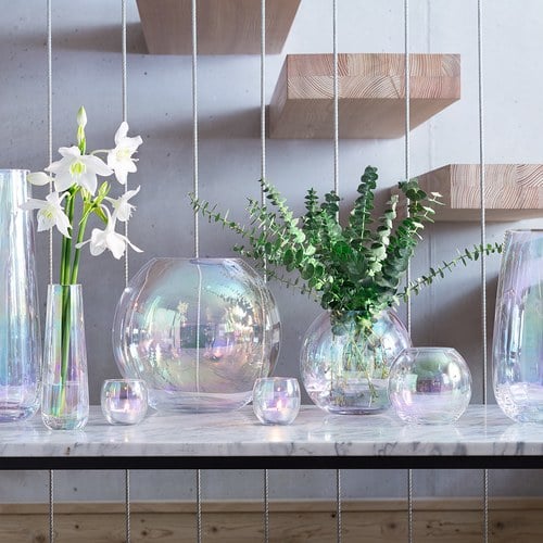 英國LSA 貝殼絢彩球形花瓶 (高16公分)