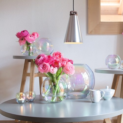 英國LSA 貝殼絢彩球形花瓶 (高16公分)