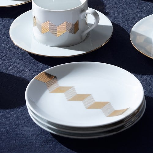 英國LSA 金絲彩帶餐盤4入組 (直徑16公分)