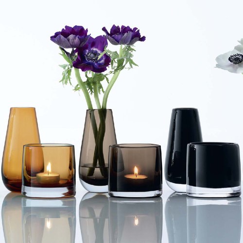 英國LSA 艷彩透底玻璃花器 (橘)