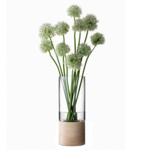 英國LSA 木底圓玻璃花器 (高36公分)