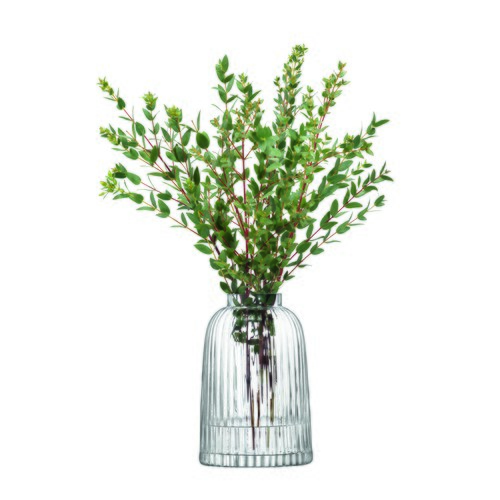 英國 LSA 皺褶窄口花器(透明、高20公分)