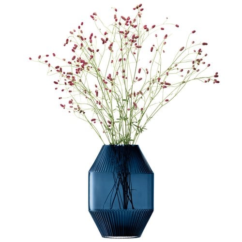 英國LSA 寶石羅馬柱花器(藍寶石、高37公分)