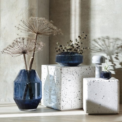 英國LSA 寶石羅馬柱花器(藍寶石、高37公分)