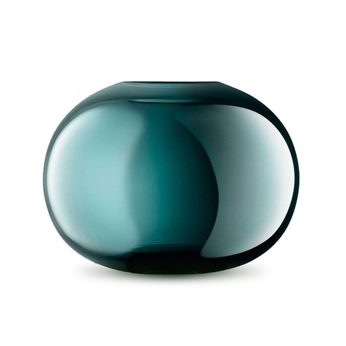 英國LSA 爵士時代炫彩球型花器 (孔雀藍、高18公分)