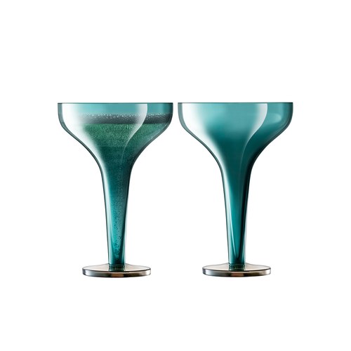 英國LSA 爵士時代炫彩香檳杯2入組 (孔雀、150毫升)-EQ05