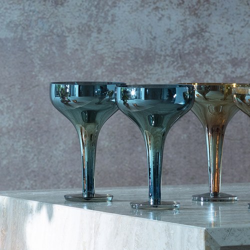 英國LSA 爵士時代炫彩香檳杯2入組 (寶藍、150毫升)-EQ06