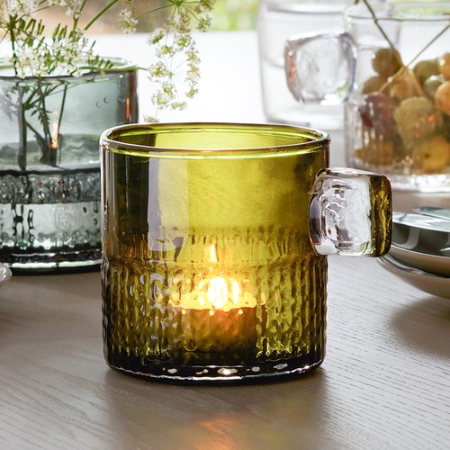 英國LSA 把手系列玻璃燭台 (橄欖綠)-HN04