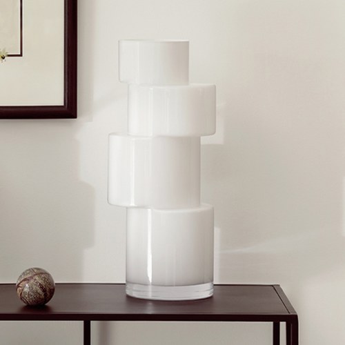 英國LSA 堆疊藝術花器 (霧白、高35公分)-TD06