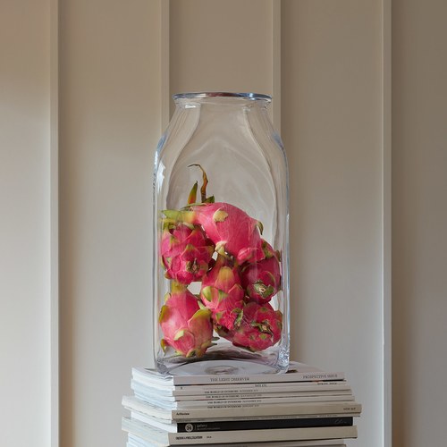 英國LSA 透明四角厚玻璃花器 (高40公分)-UM06