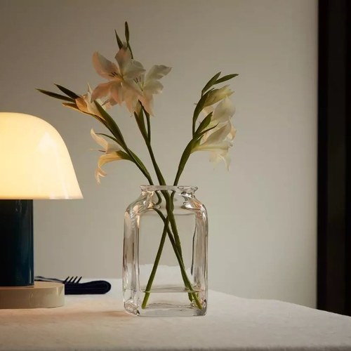 英國LSA 透明四角厚玻璃花器 (高40公分)-UM06