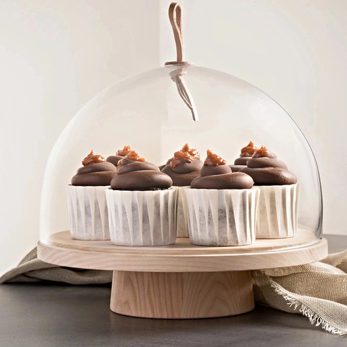 英國LSA 皮把手木底點心盅 (高23公分)-IV12