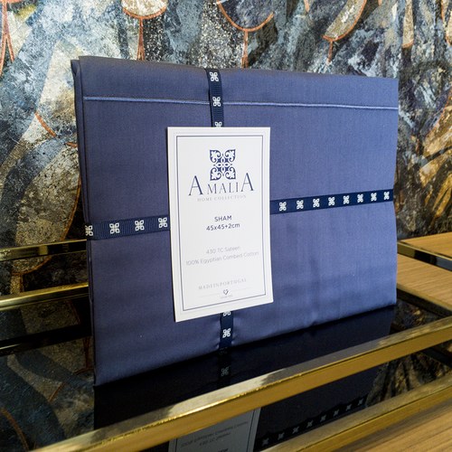 葡萄牙Amalia 埃及棉深藍色抱枕套 1入 ( Queluz )
