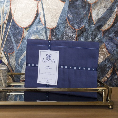 葡萄牙Amalia 埃及棉深藍色抱枕套 1入 ( Queluz )