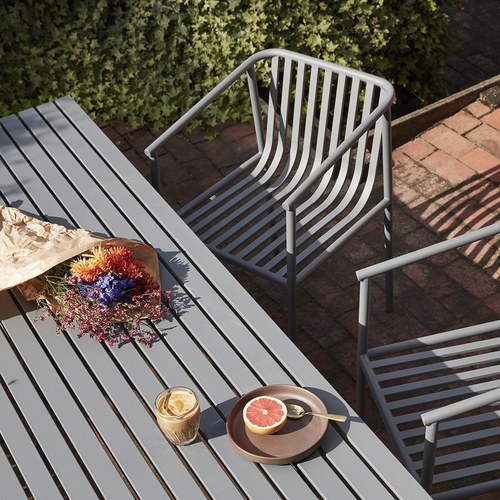 丹麥Hubsch 緞帶直紋金屬單椅 (灰)