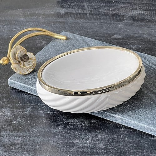 丹麥Lene Bjerre 極簡人字紋肥皂碟 (金)