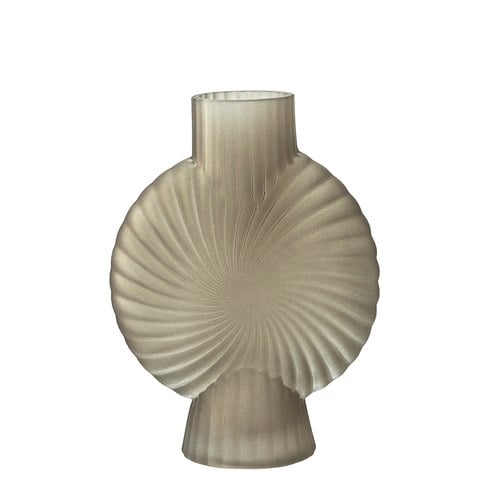 丹麥Lene Bjerre 漩渦螺紋玻璃花器 (高20.5公分)