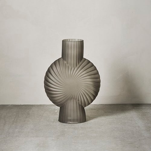 丹麥Lene Bjerre 漩渦螺紋玻璃花器 (高20.5公分)