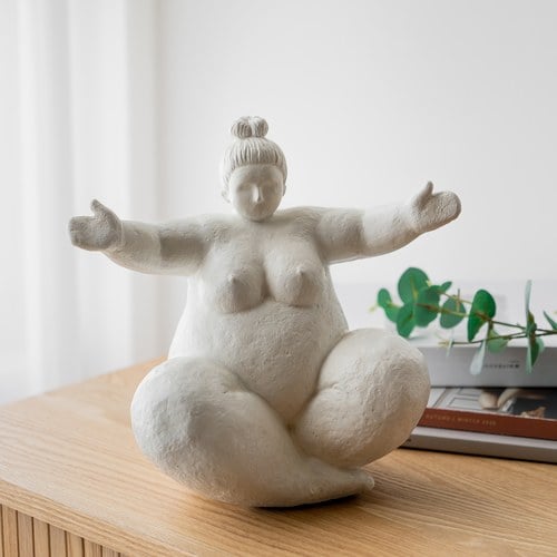 丹麥Lene Bjerre 相撲力士雕塑擺飾 (白、接納)