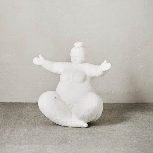 丹麥Lene Bjerre 相撲力士雕塑擺飾 (白、接納)