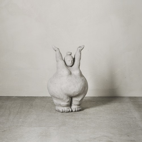 丹麥Lene Bjerre 相撲力士雕塑擺飾 (灰、喝采)